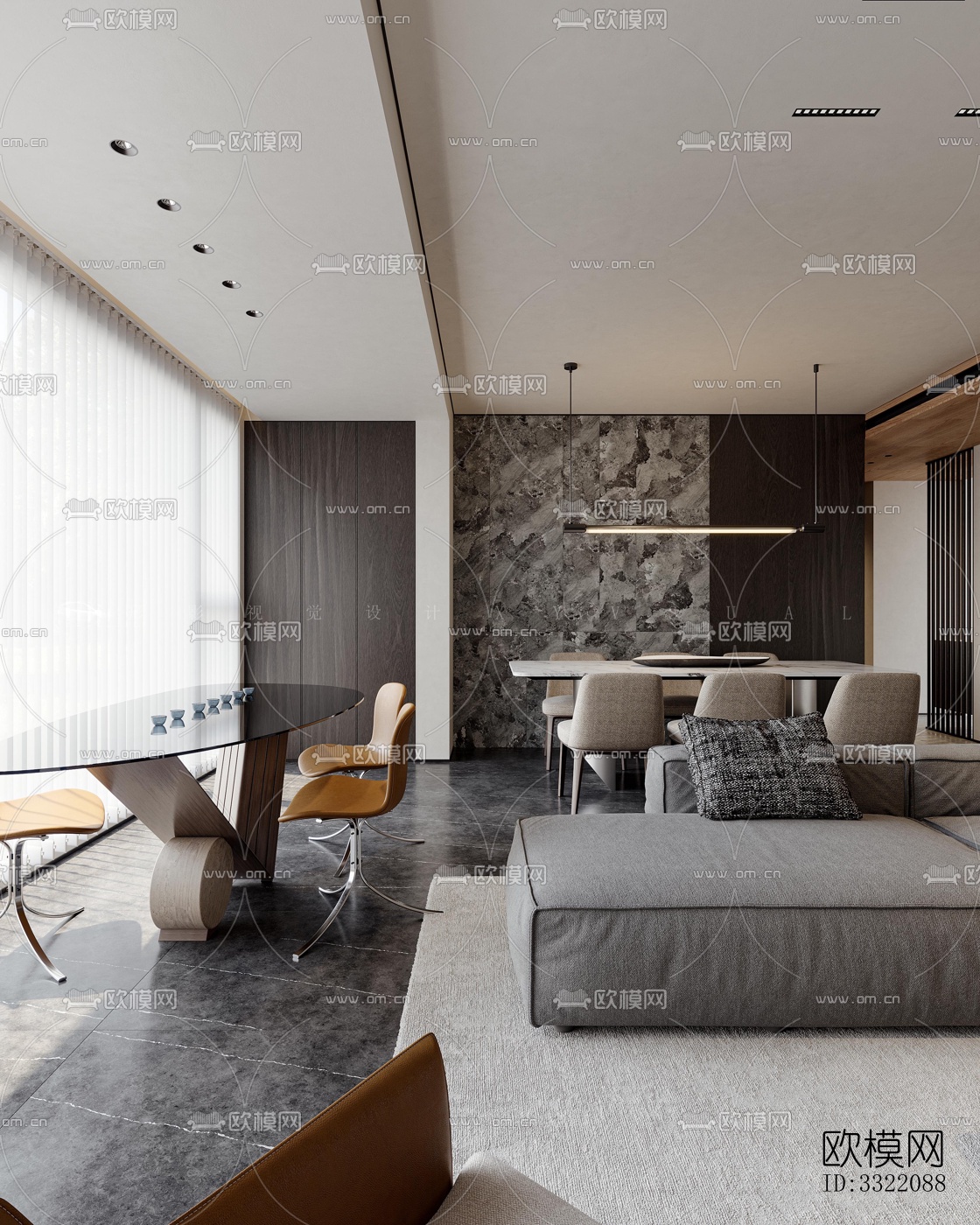 现代客厅效果图下载（渲染图1）