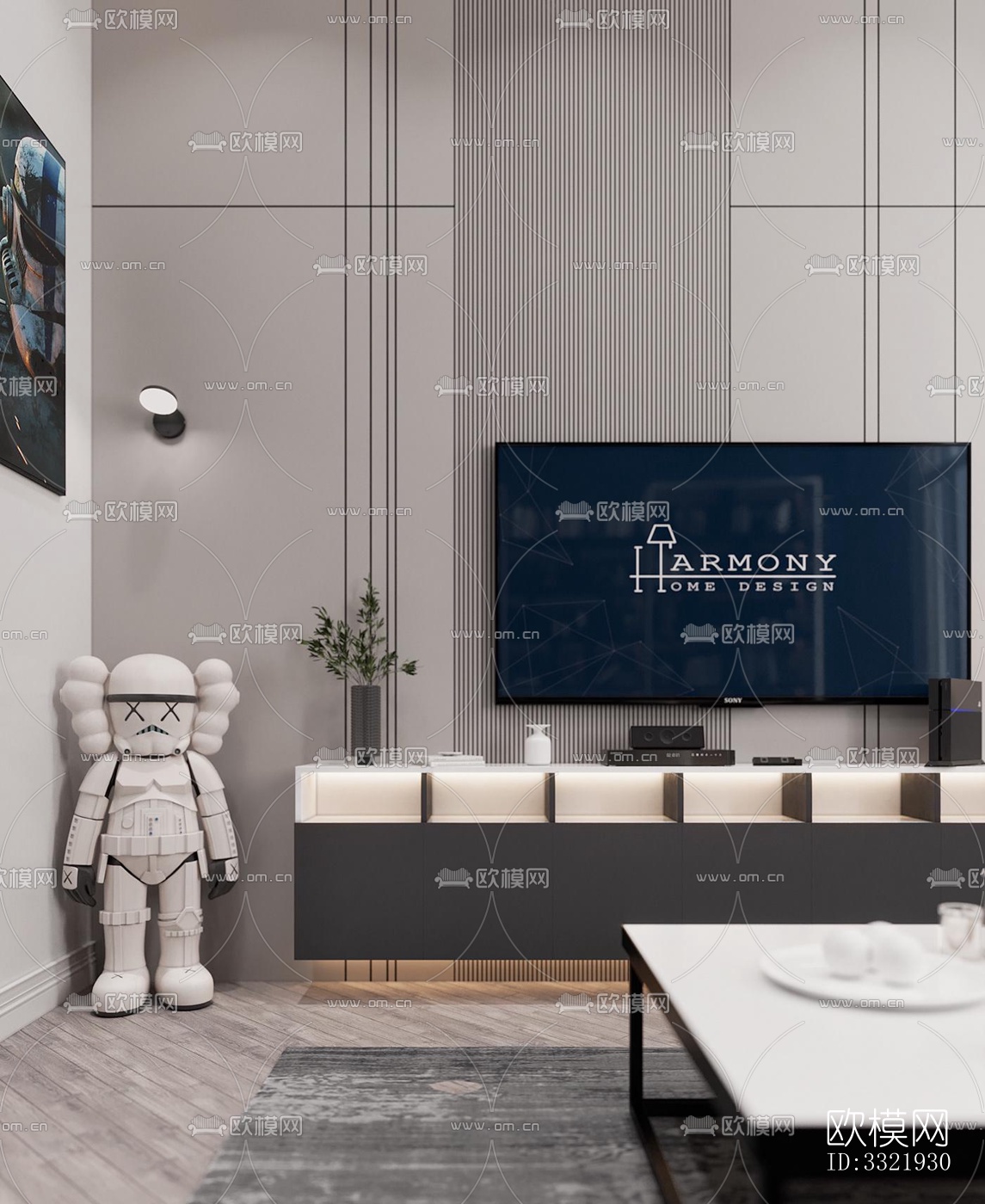 现代客厅效果图下载（渲染图7）