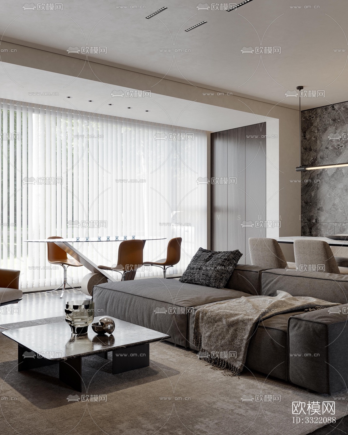 现代客厅效果图下载（渲染图2）