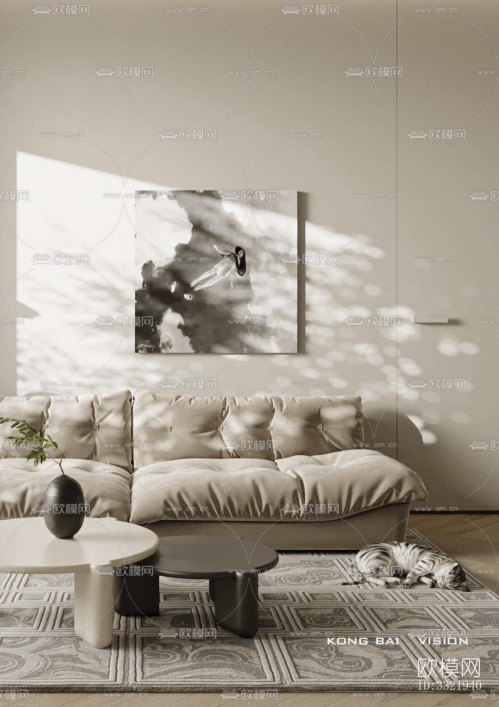 现代客厅效果图下载（渲染图6）