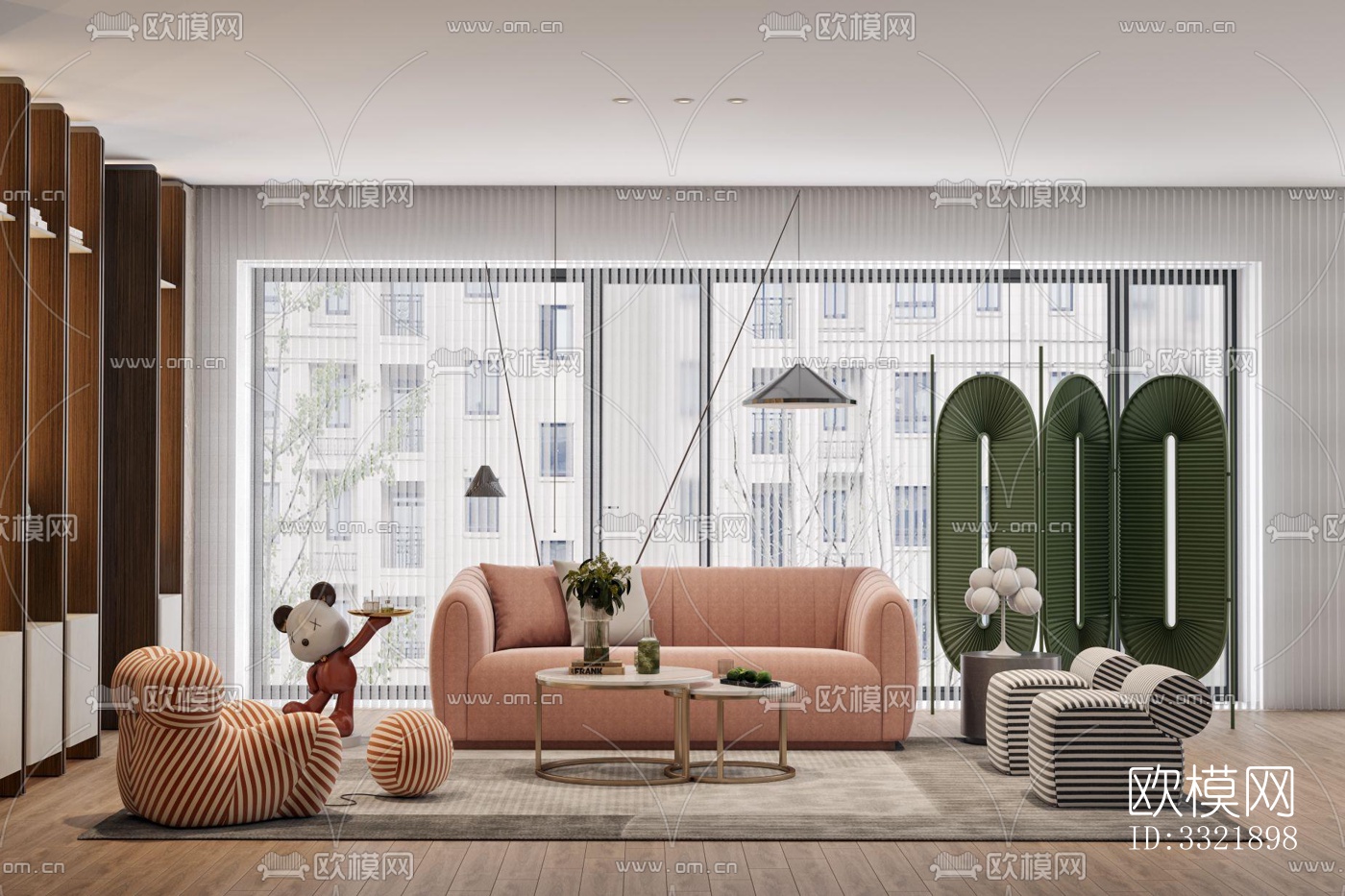 现代客厅效果图下载（渲染图3）