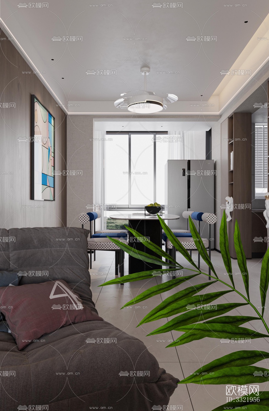 现代客厅效果图下载（渲染图7）