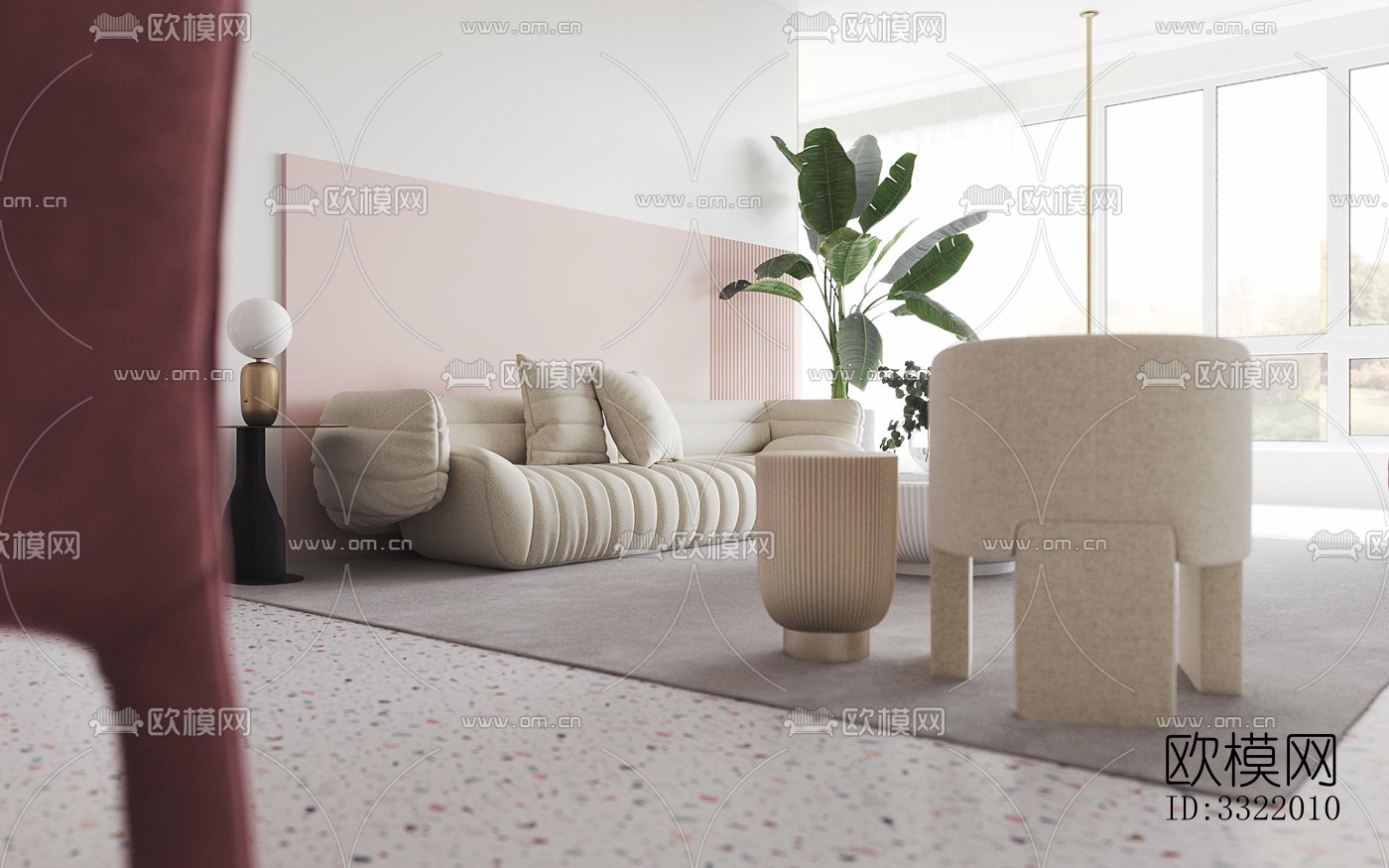 现代客厅效果图下载（渲染图2）