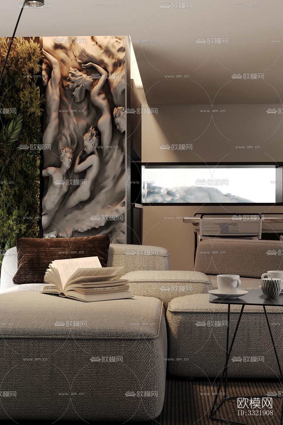 现代客厅效果图下载（渲染图6）