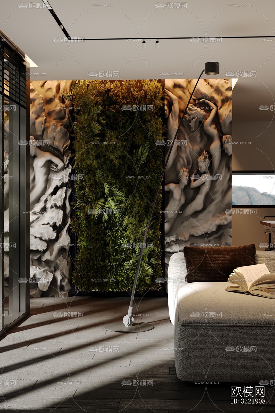 现代客厅效果图下载（渲染图10）