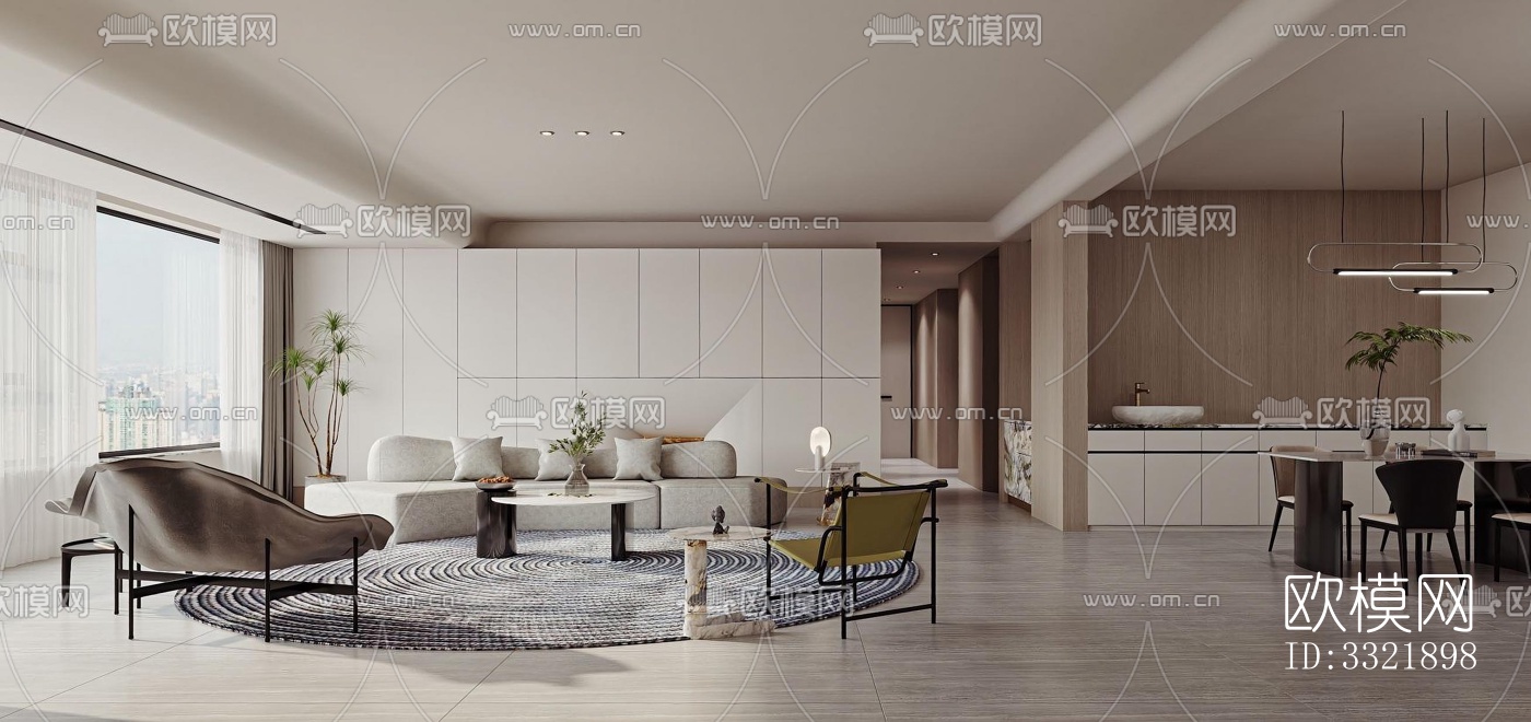 现代客厅效果图下载（渲染图16）