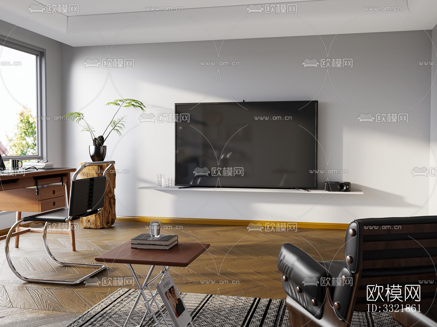 现代客厅效果图下载（渲染图3）