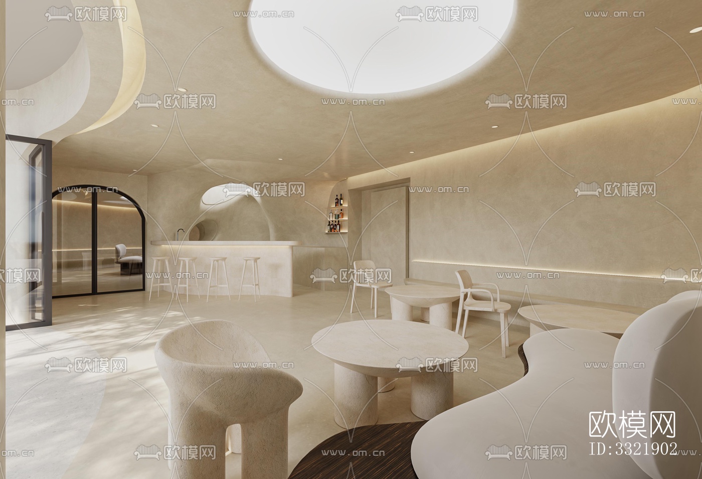 现代客厅效果图下载（渲染图1）