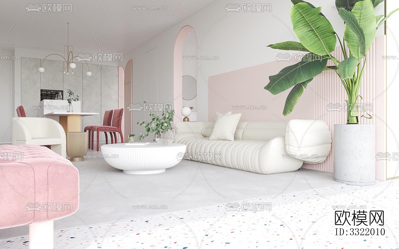 现代客厅效果图下载（渲染图4）