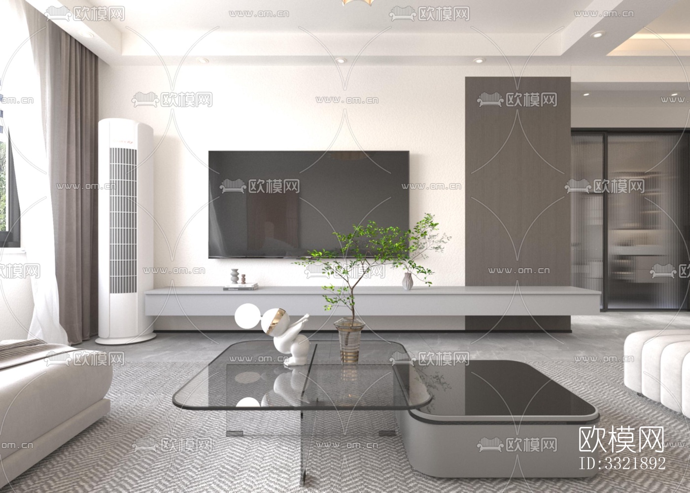现代客厅效果图下载（渲染图3）