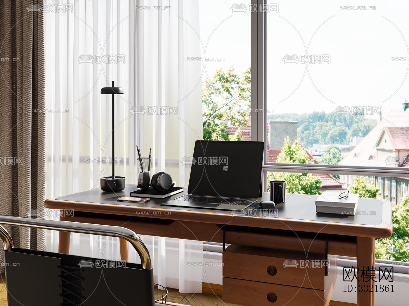 现代客厅效果图下载（渲染图4）