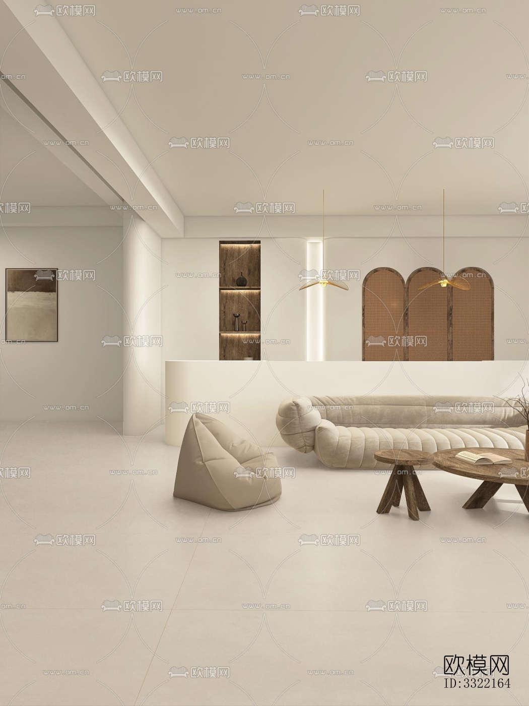 现代客厅效果图下载（渲染图3）