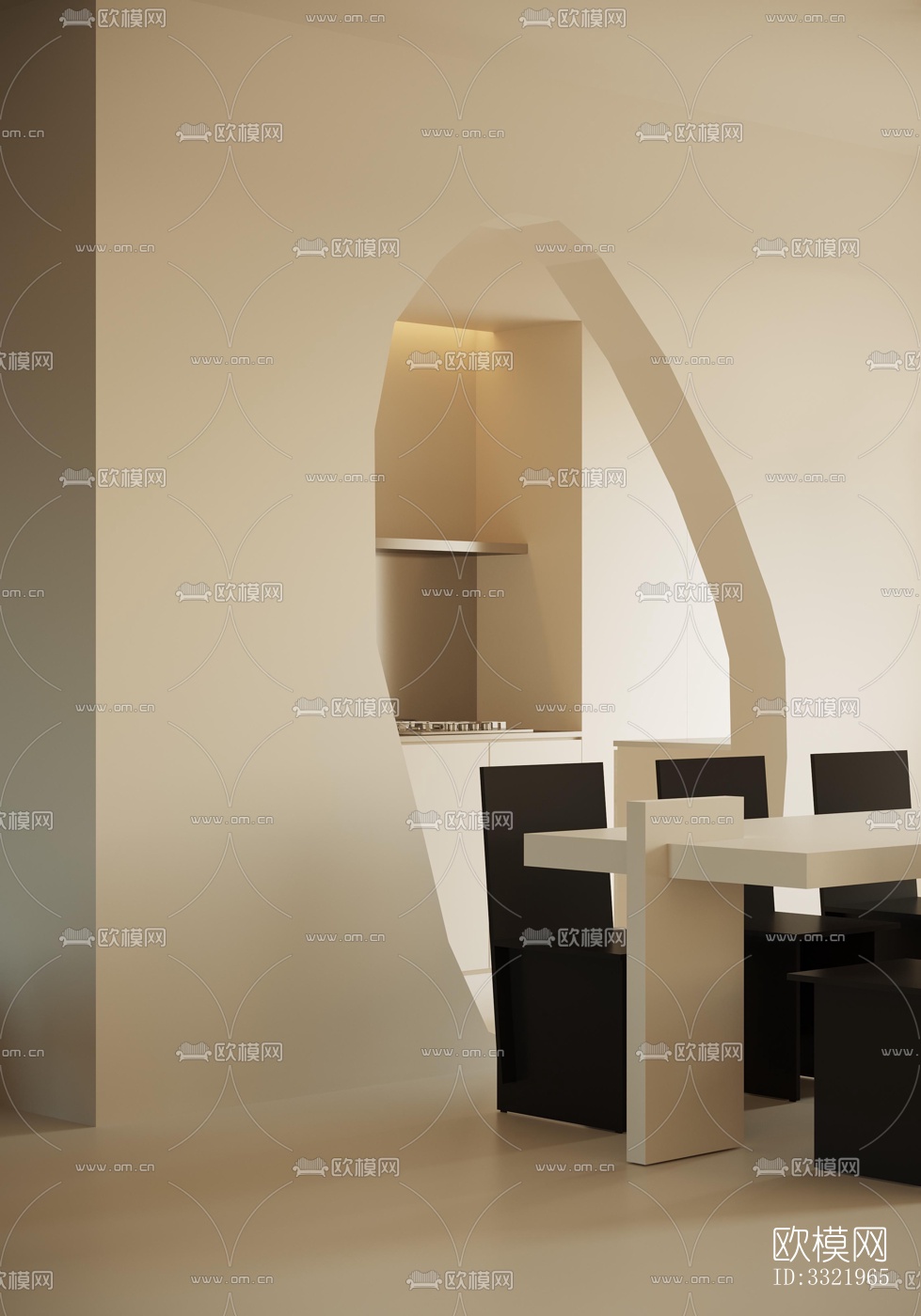 现代客厅效果图下载（渲染图4）