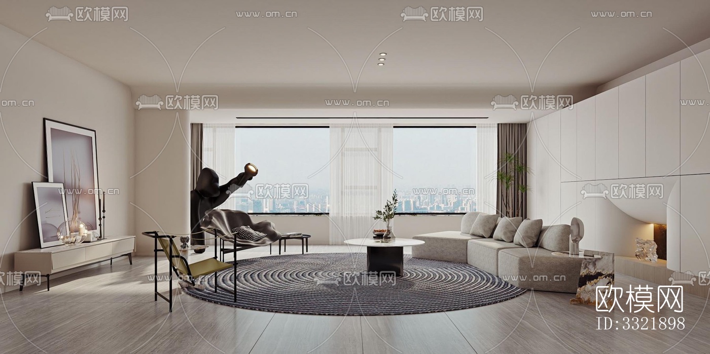 现代客厅效果图下载（渲染图17）