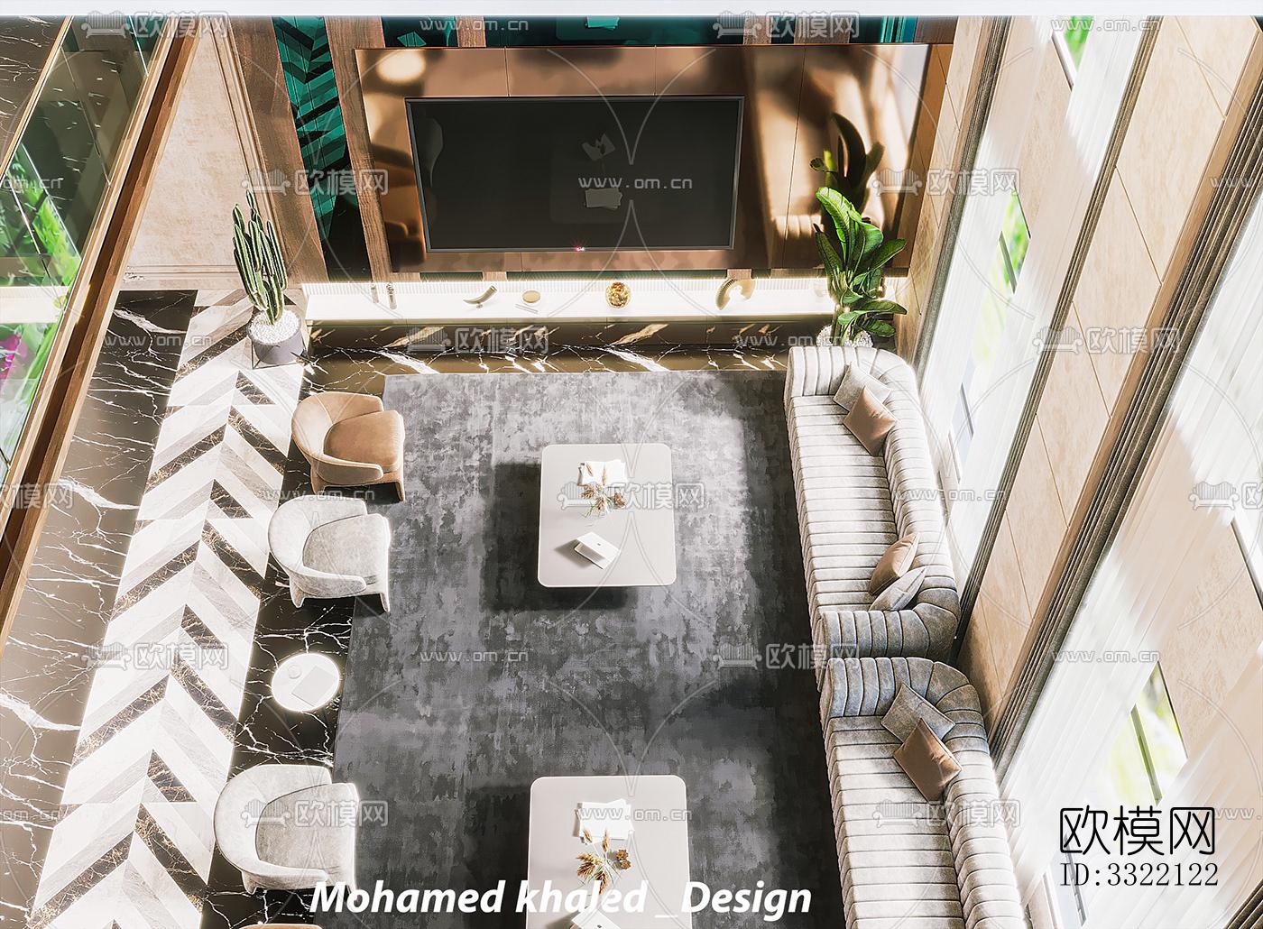 现代客厅效果图下载（渲染图6）