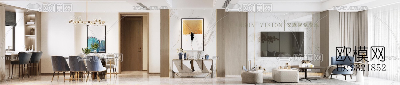 现代客厅效果图下载（渲染图6）