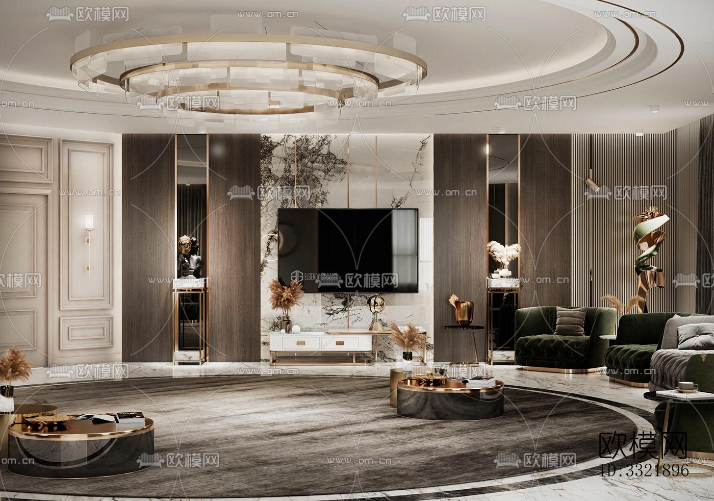 现代客厅效果图下载（渲染图1）