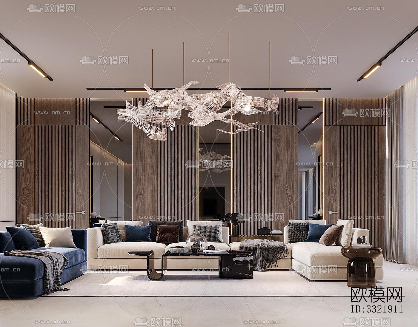 现代客厅效果图下载（渲染图6）