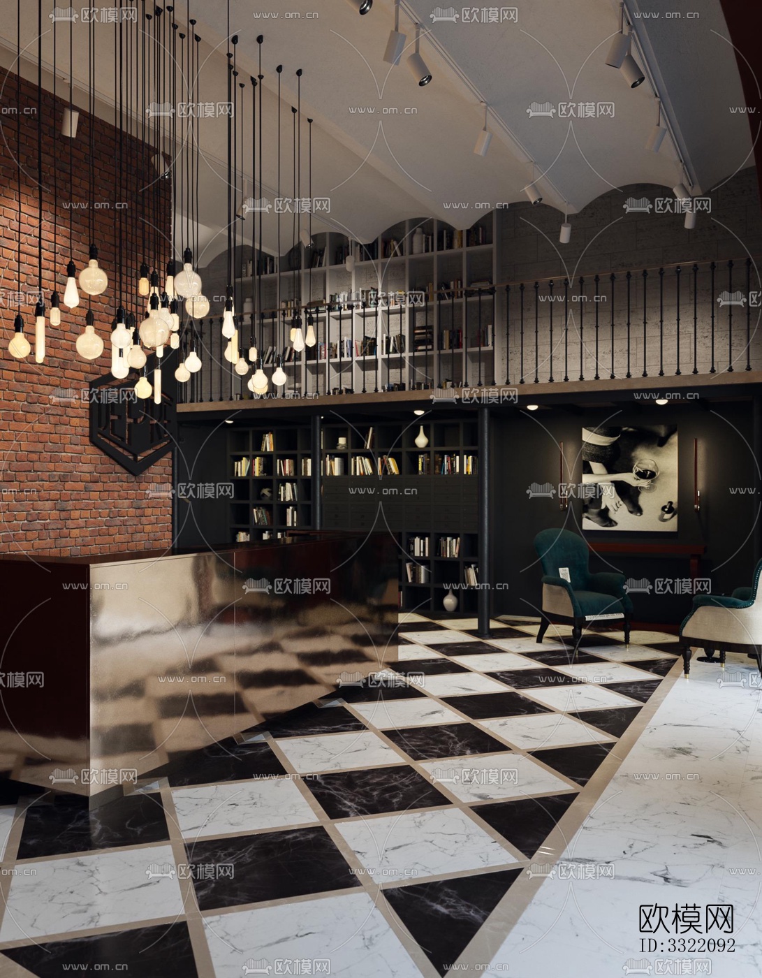 现代客厅效果图下载（渲染图11）