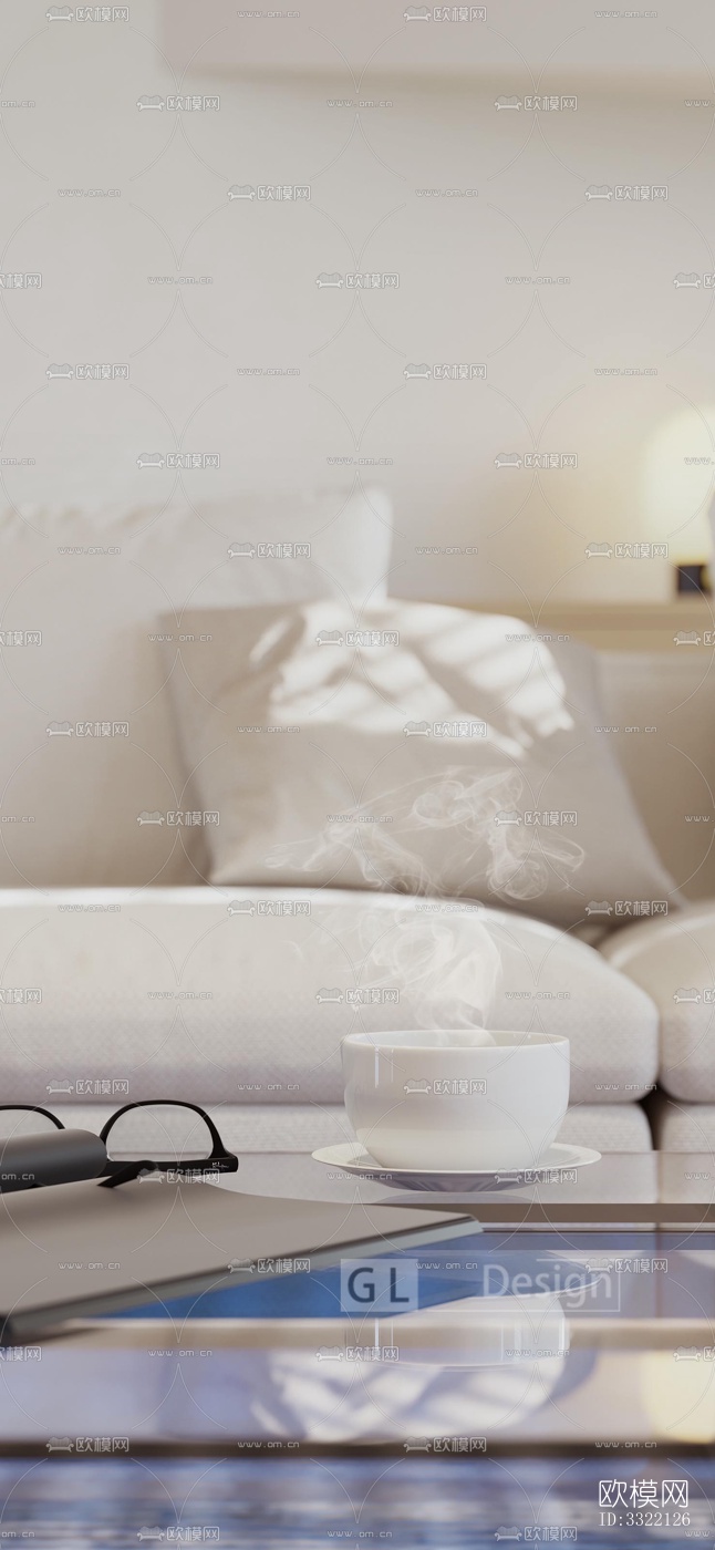 现代客厅效果图下载（渲染图2）