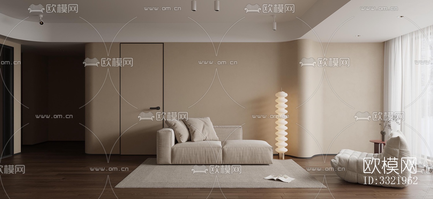 现代客厅效果图下载（渲染图7）