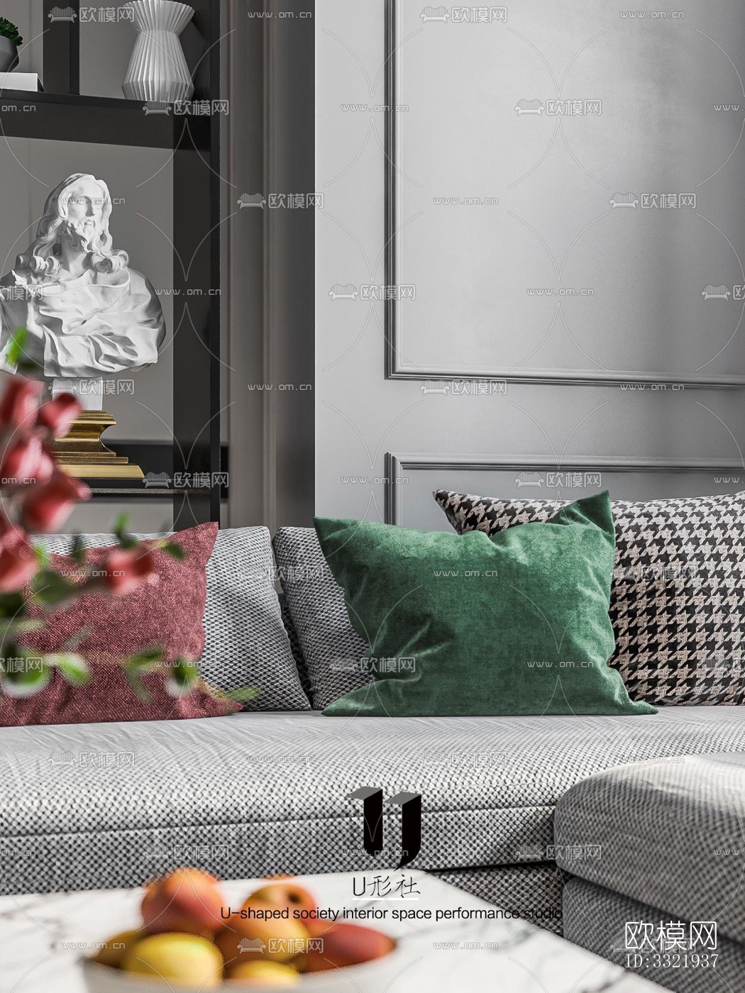 现代客厅效果图下载（渲染图5）