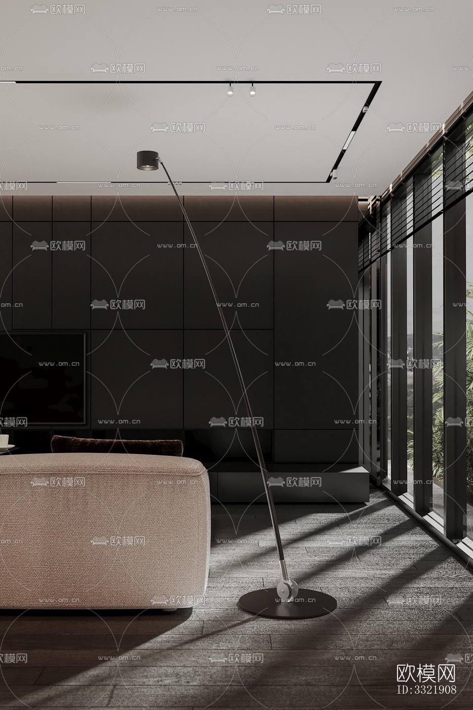 现代客厅效果图下载（渲染图9）