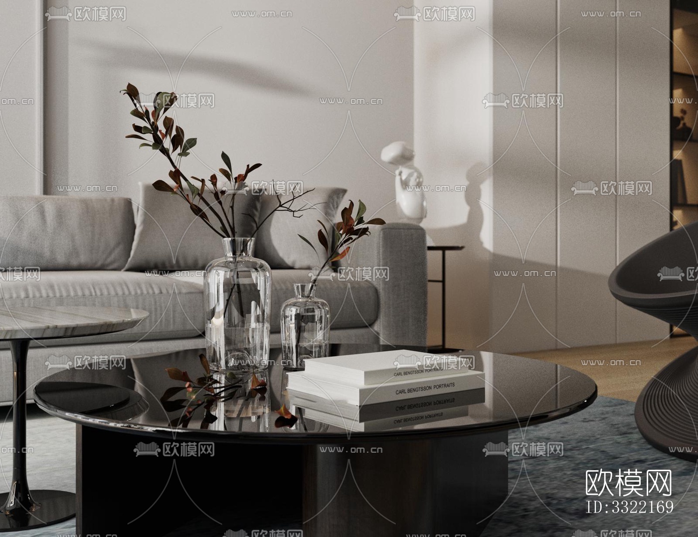 现代客厅效果图下载（渲染图4）