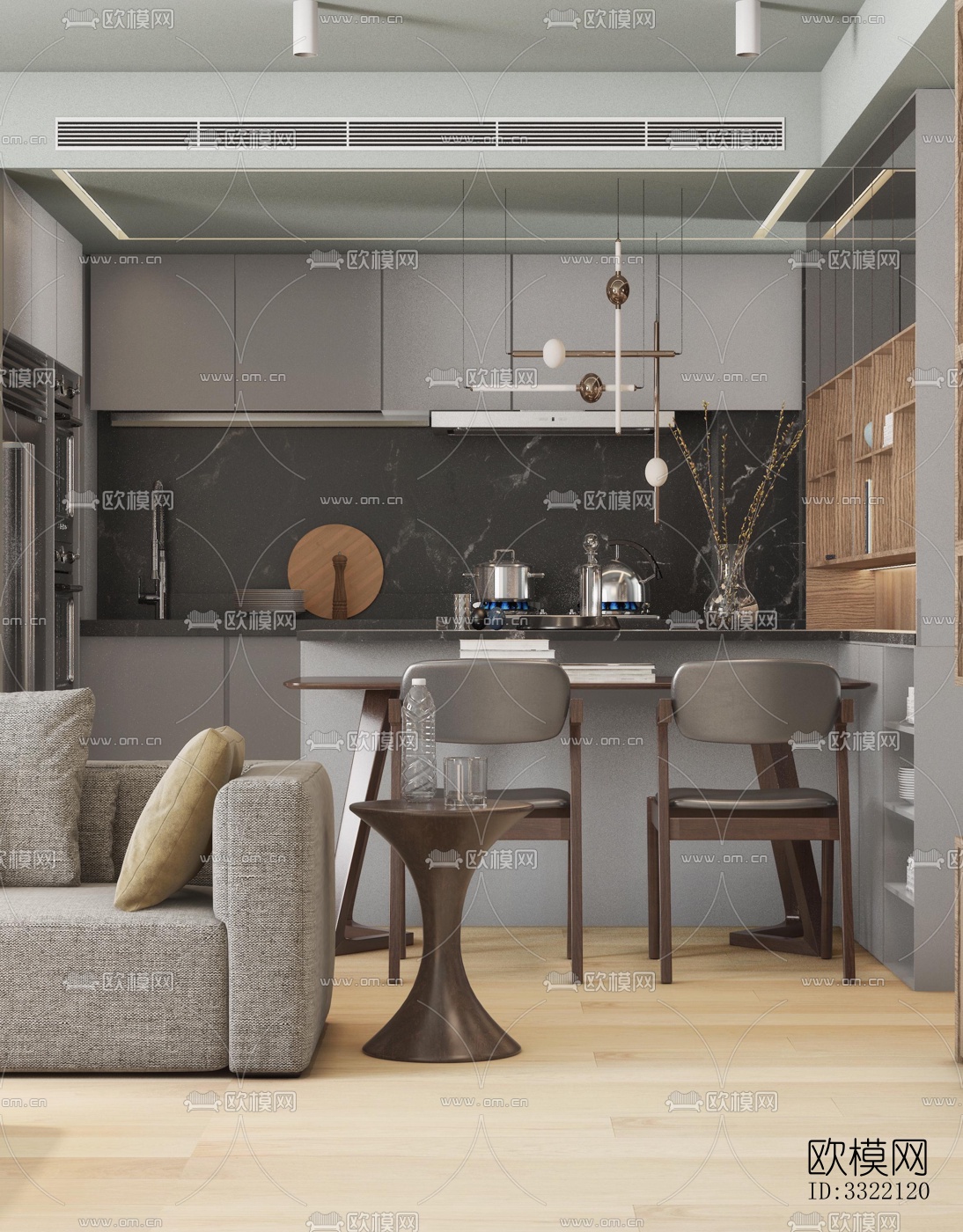 现代客厅效果图下载（渲染图8）