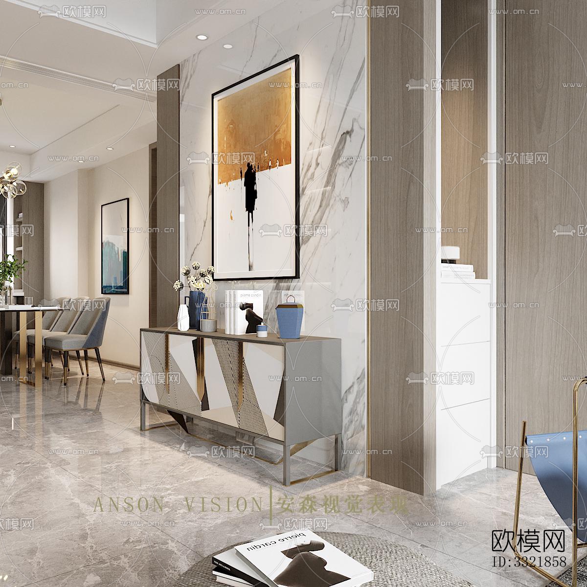 现代客厅效果图下载（渲染图11）