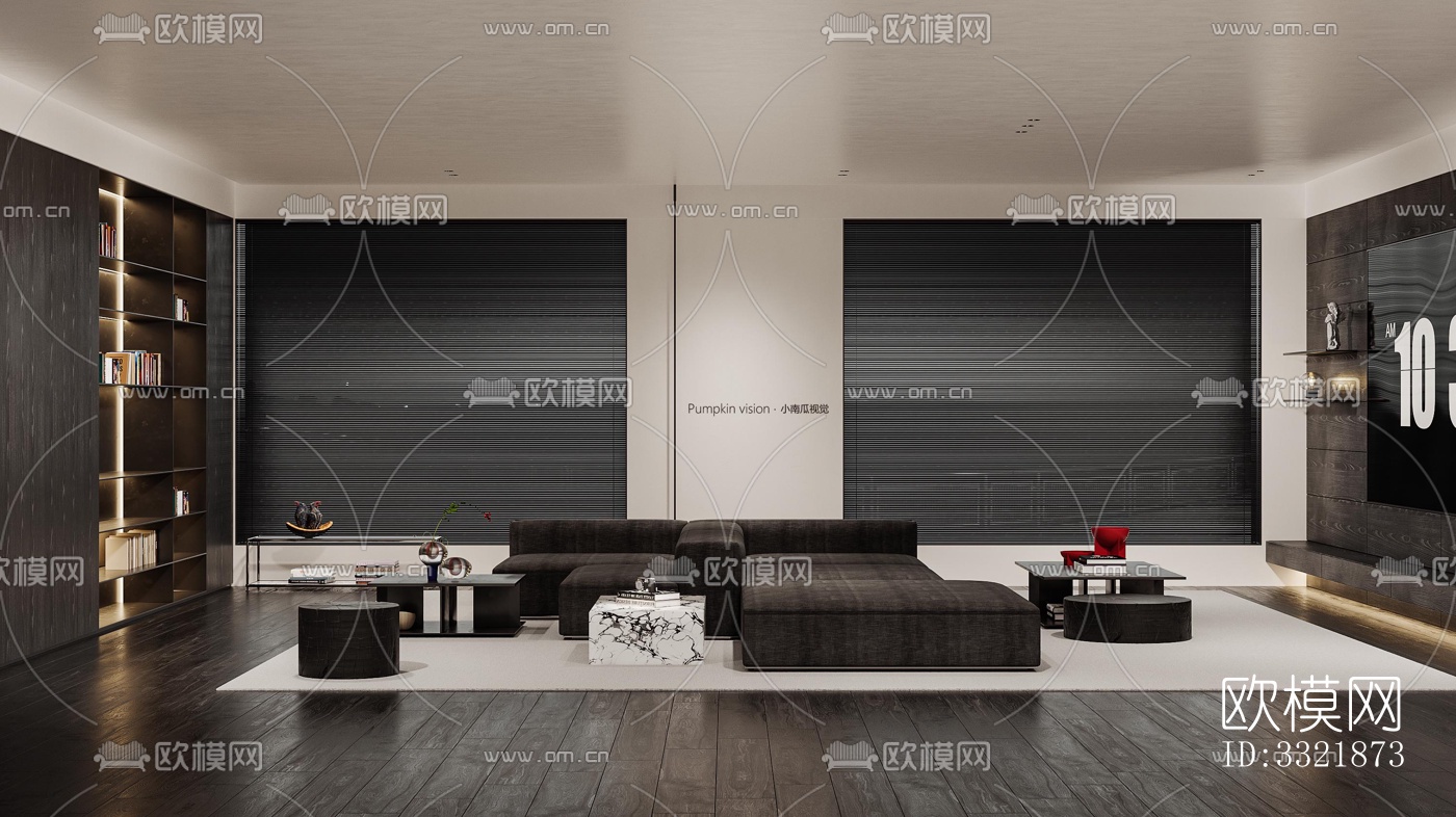 现代客厅效果图下载（渲染图1）