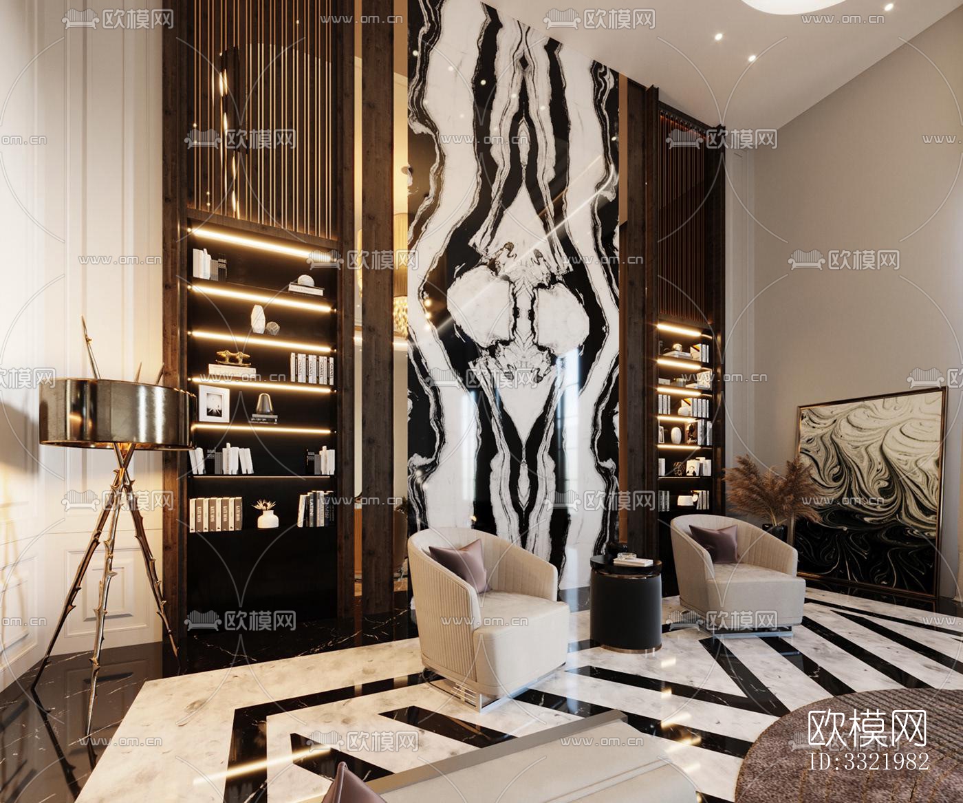 现代客厅效果图下载（渲染图8）