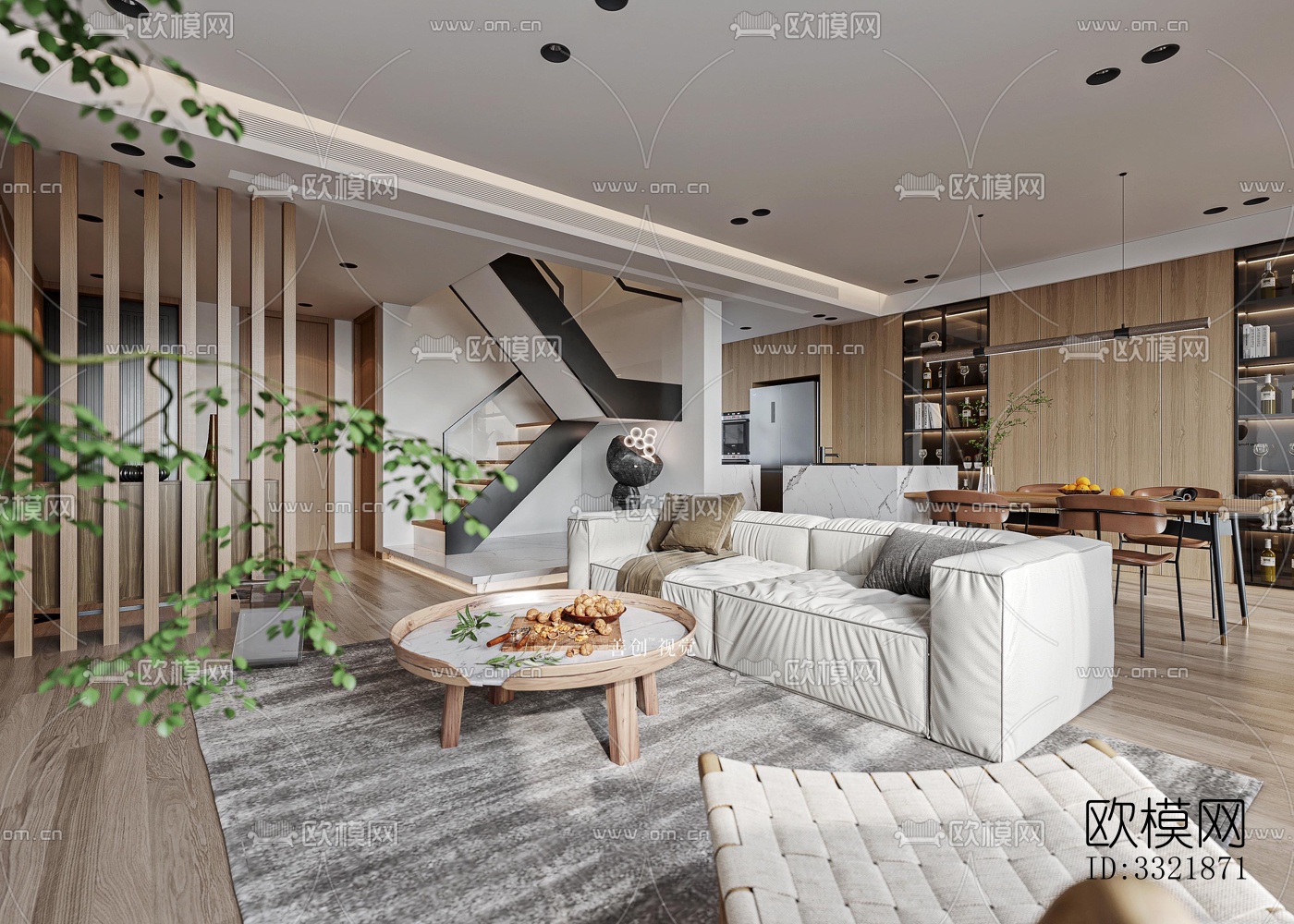 现代客厅效果图下载（渲染图6）