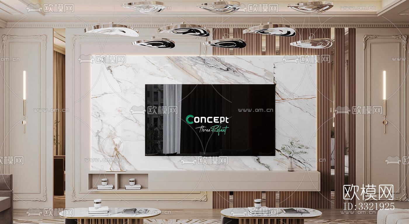 现代客厅效果图下载（渲染图5）