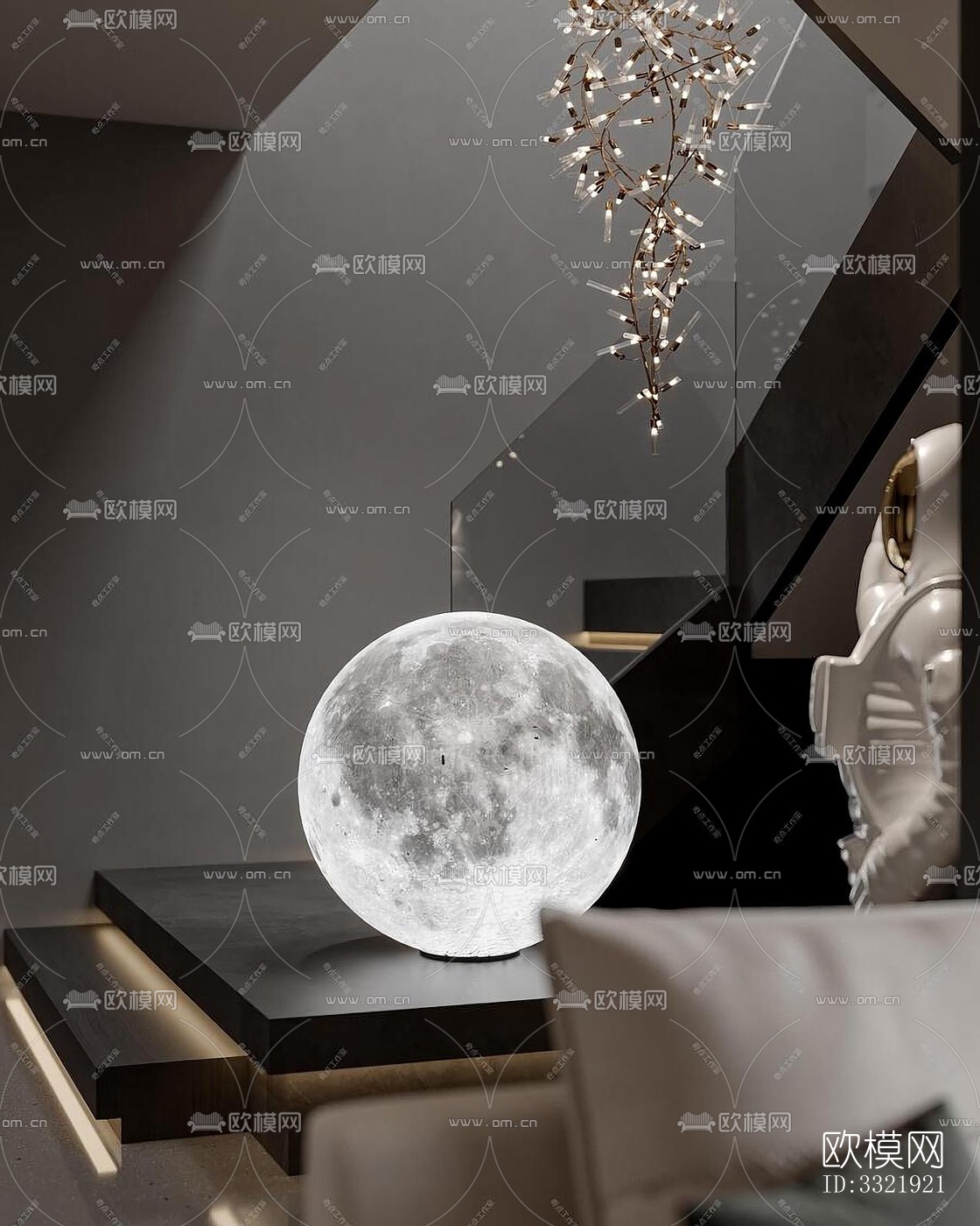 现代客厅效果图下载（渲染图4）