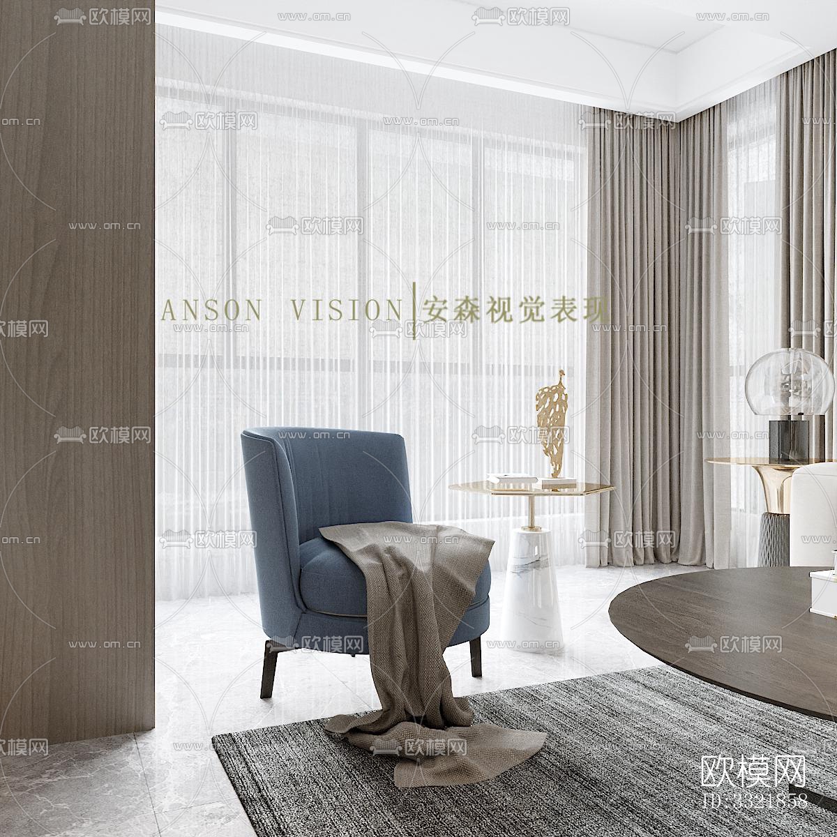 现代客厅效果图下载（渲染图2）