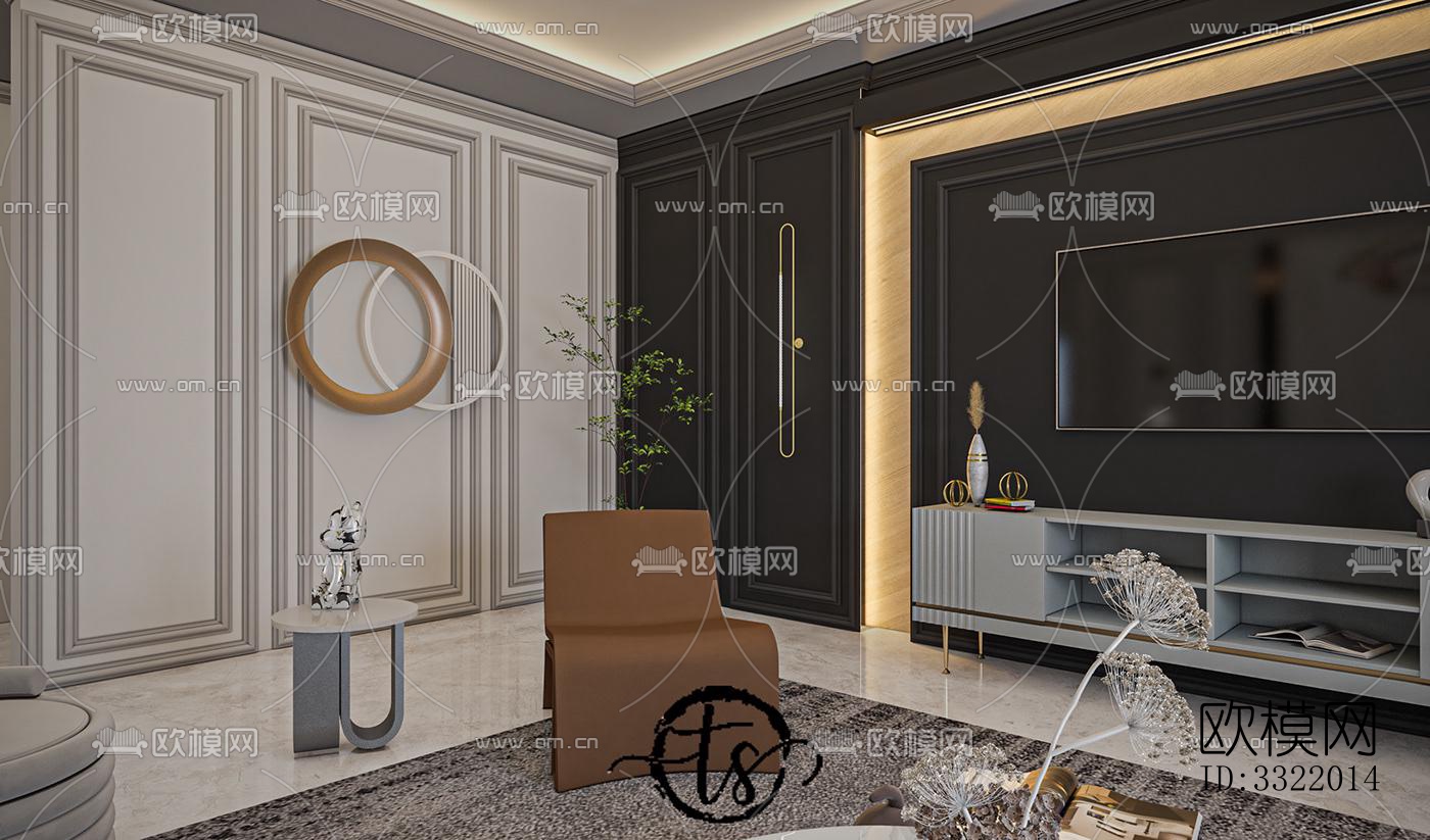 现代客厅效果图下载（渲染图6）