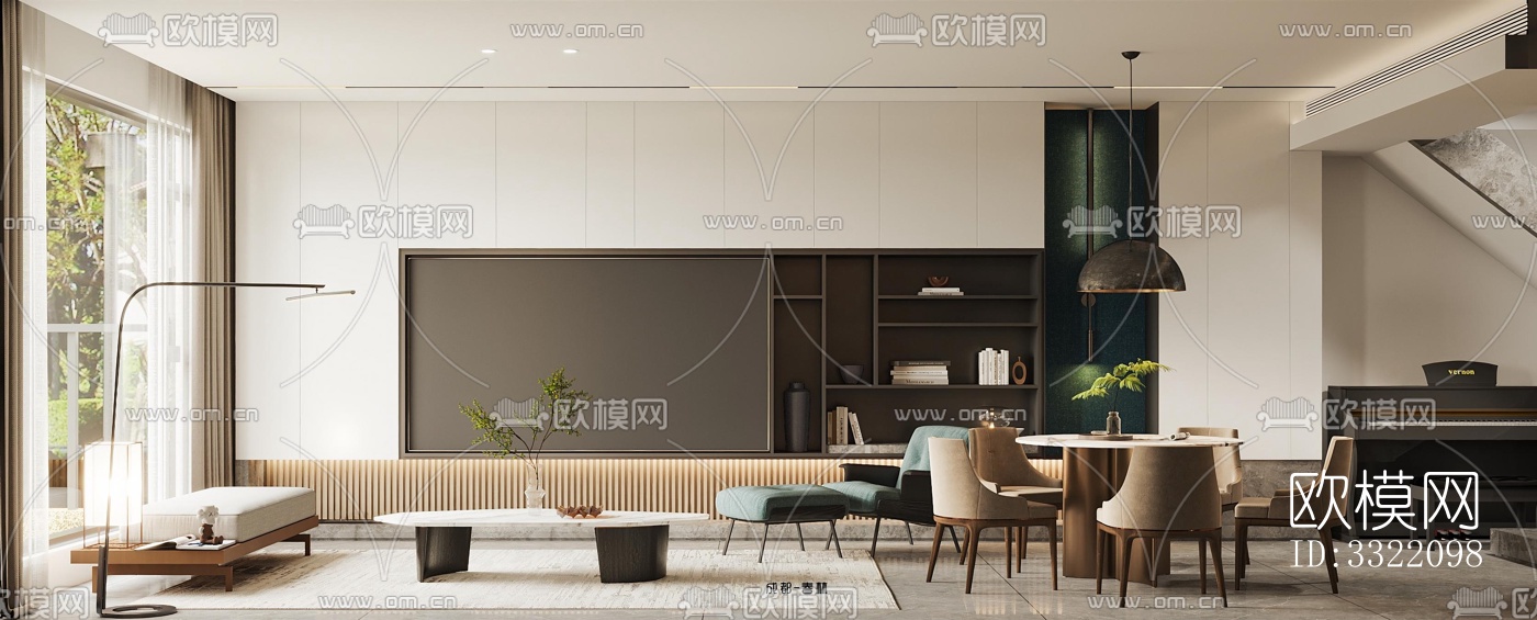 现代客厅效果图下载（渲染图2）