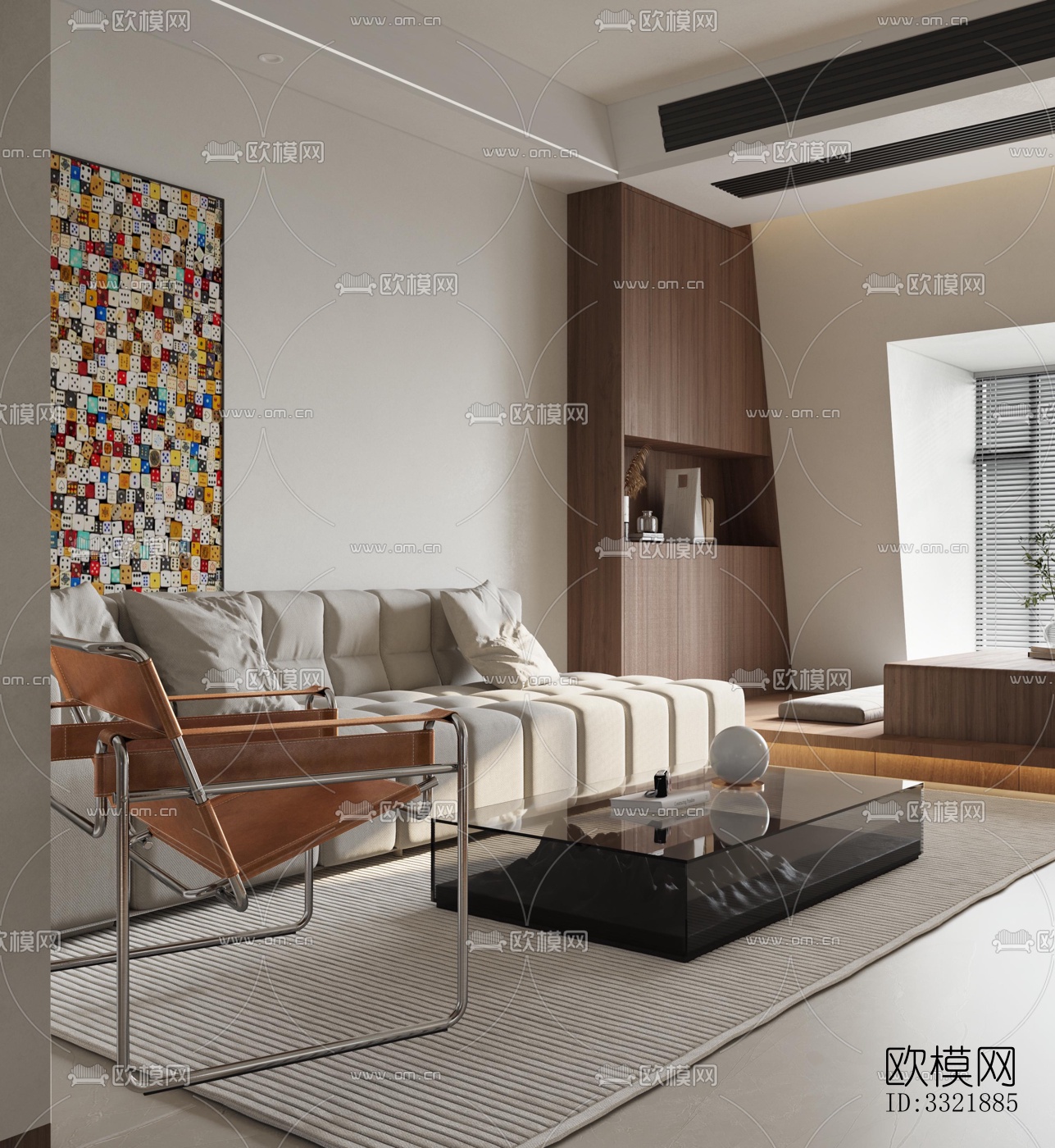 现代客厅效果图下载（渲染图1）