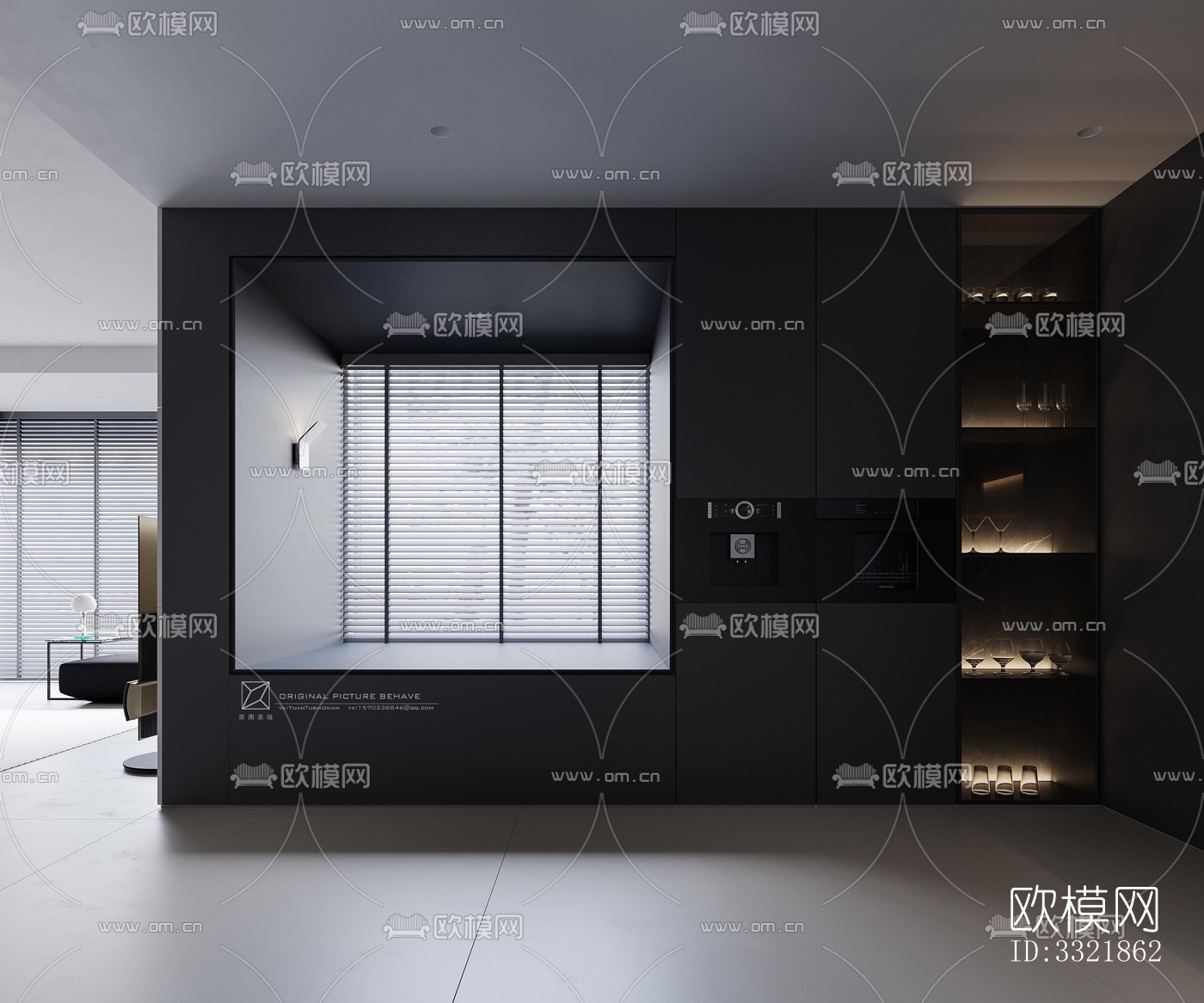 现代客厅效果图下载（渲染图3）