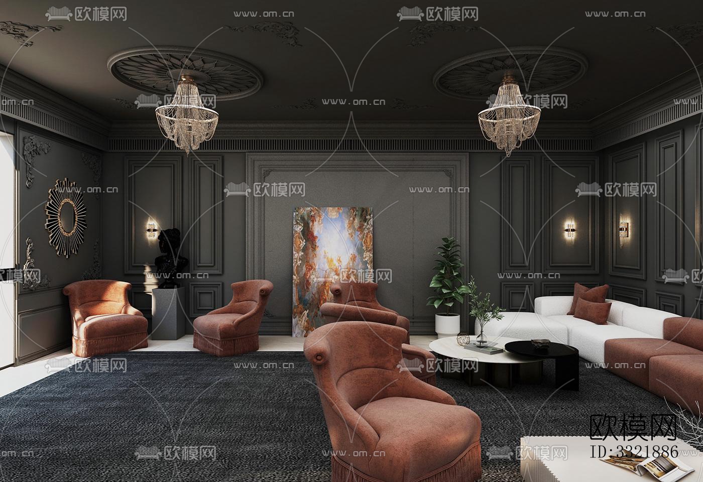 现代客厅效果图下载（渲染图3）