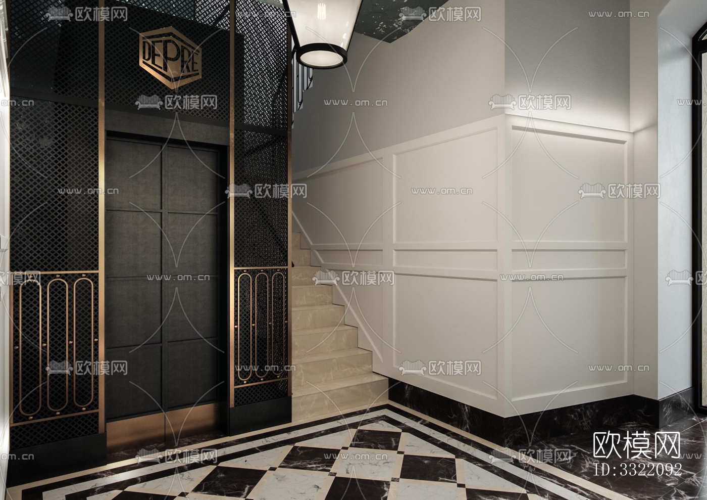 现代客厅效果图下载（渲染图4）