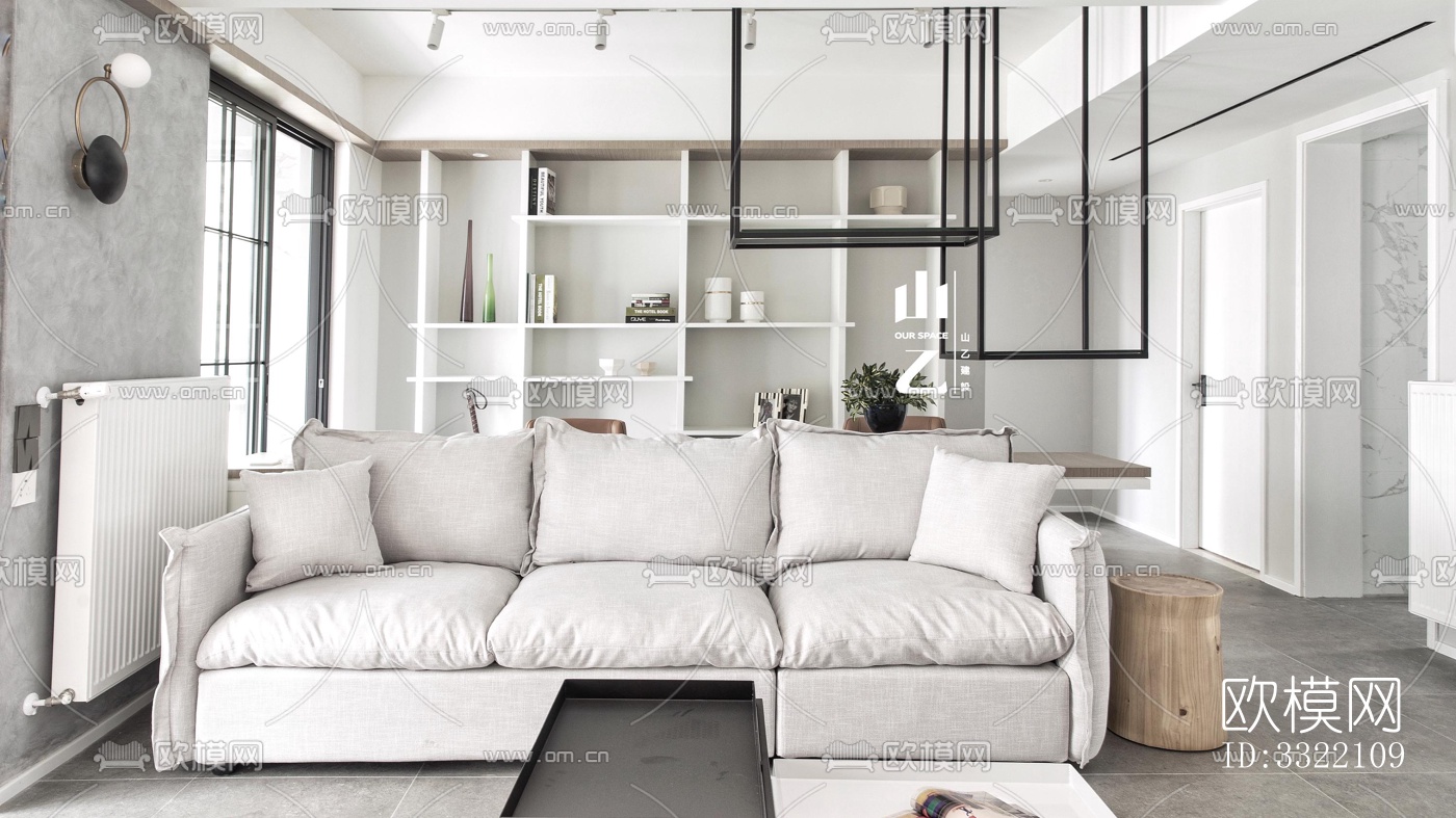 现代客厅效果图下载（渲染图3）