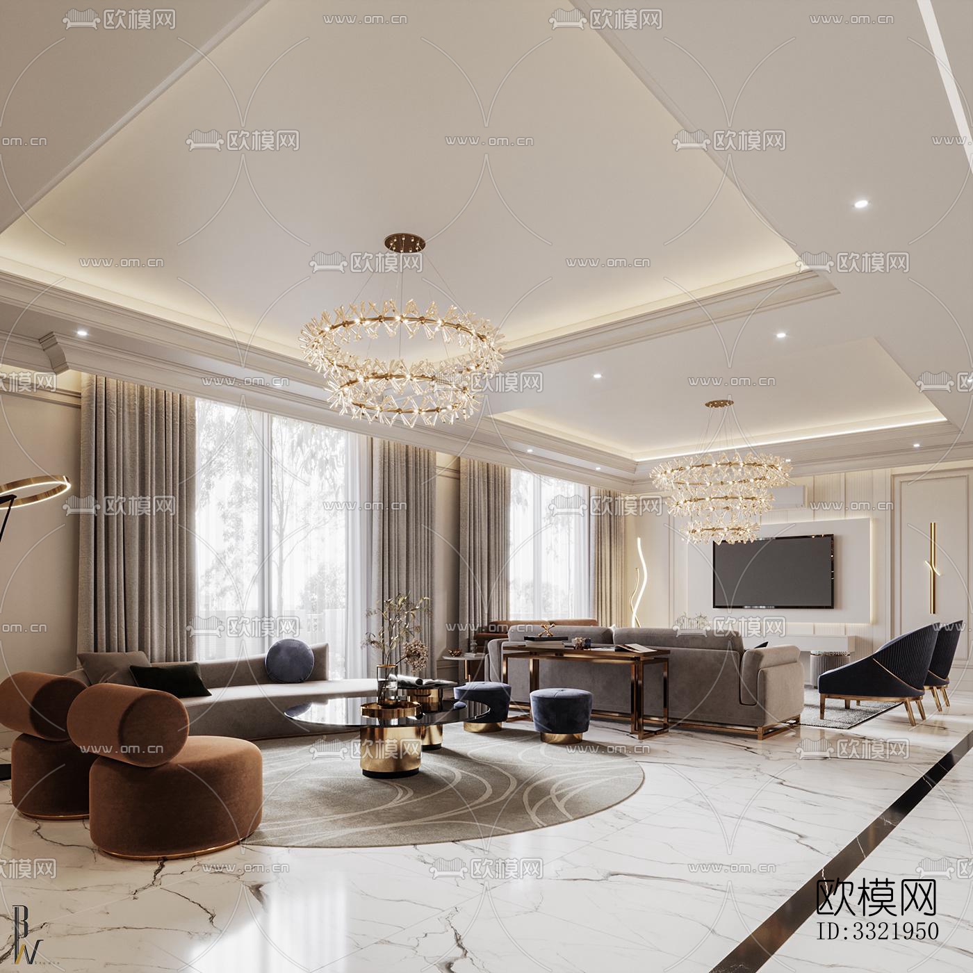 现代客厅效果图下载（渲染图15）