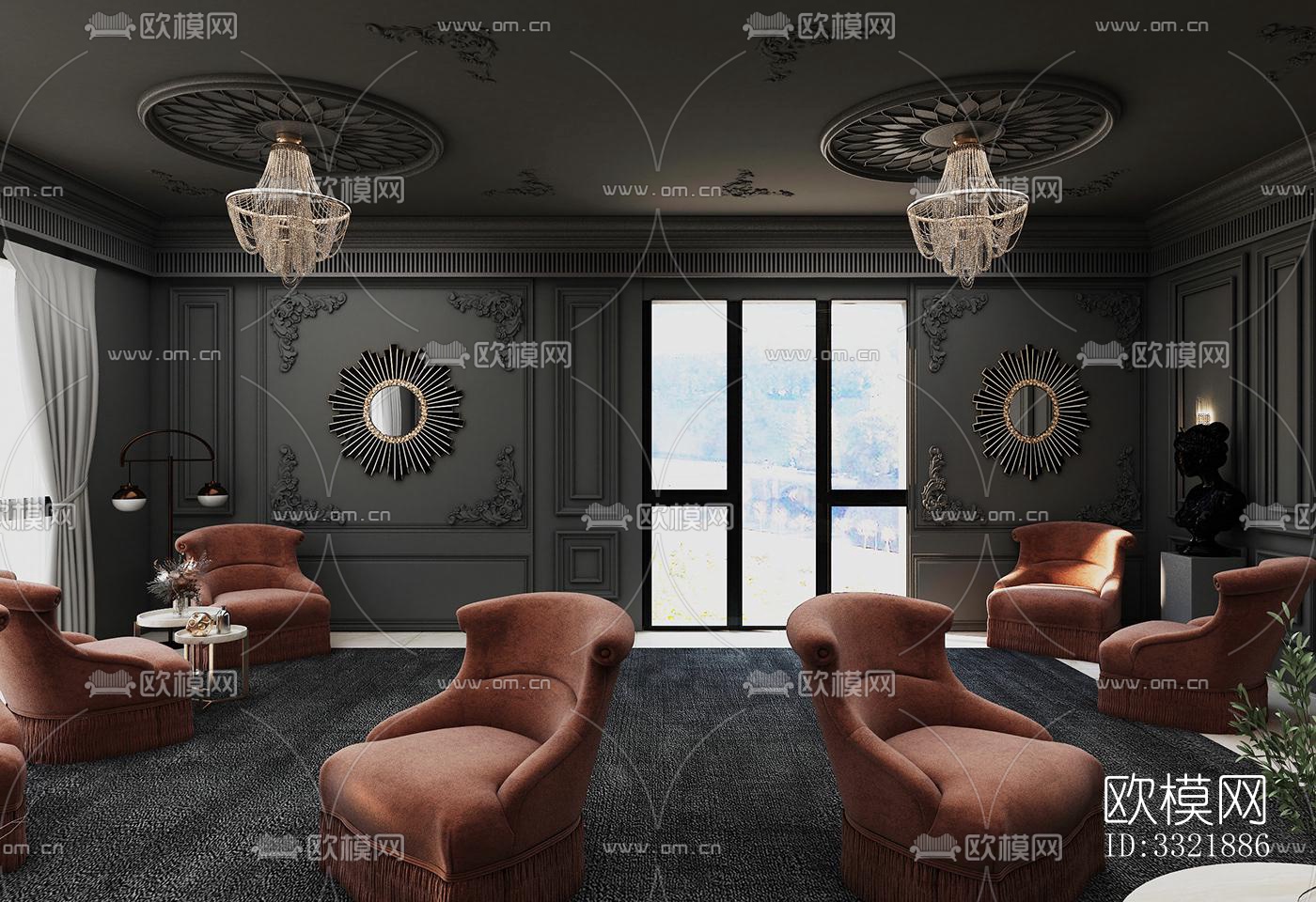 现代客厅效果图下载（渲染图4）