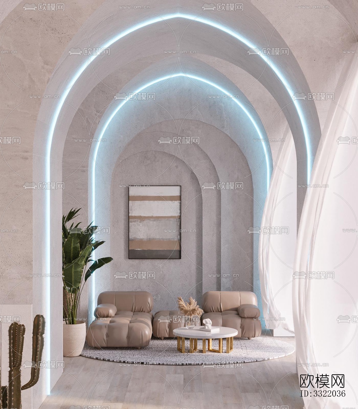 现代客厅效果图下载（渲染图5）