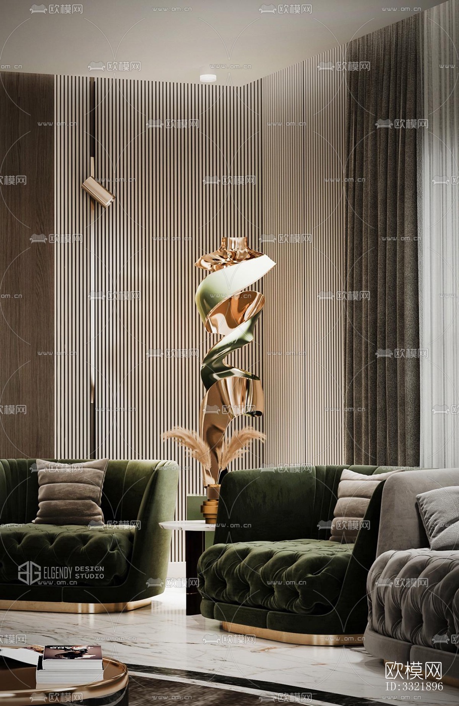 现代客厅效果图下载（渲染图7）