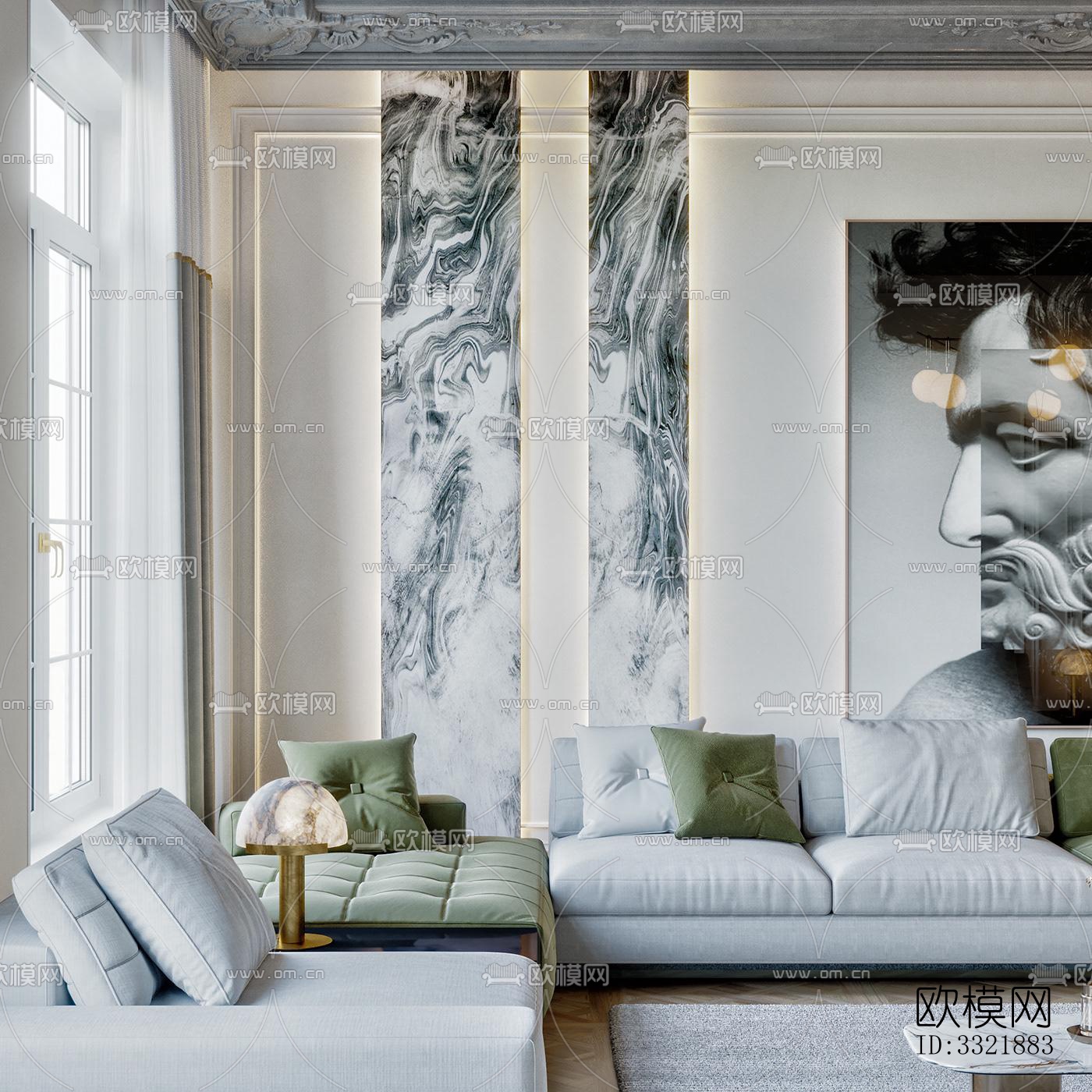 现代客厅效果图下载（渲染图6）