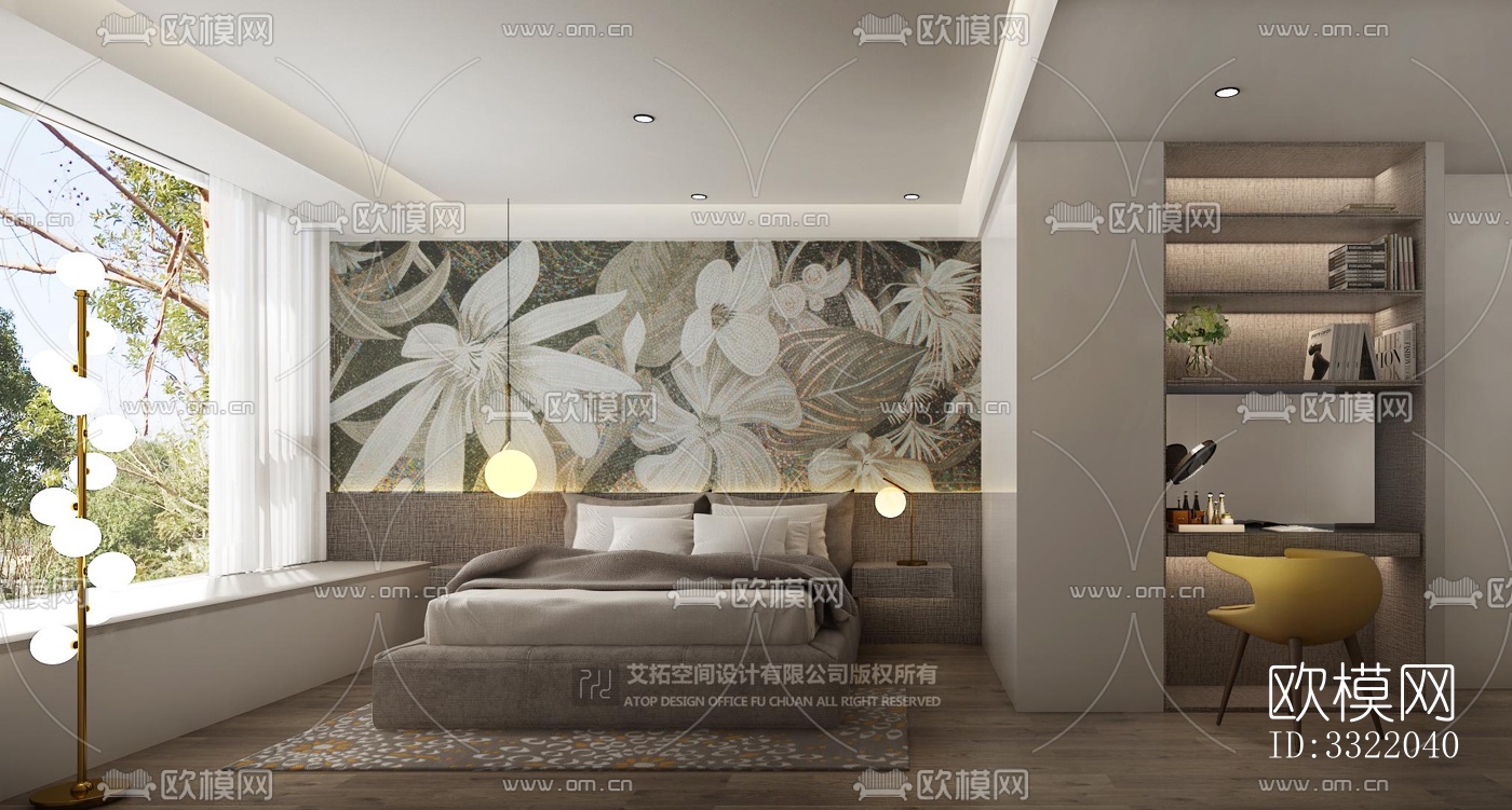 现代客厅效果图下载（渲染图6）