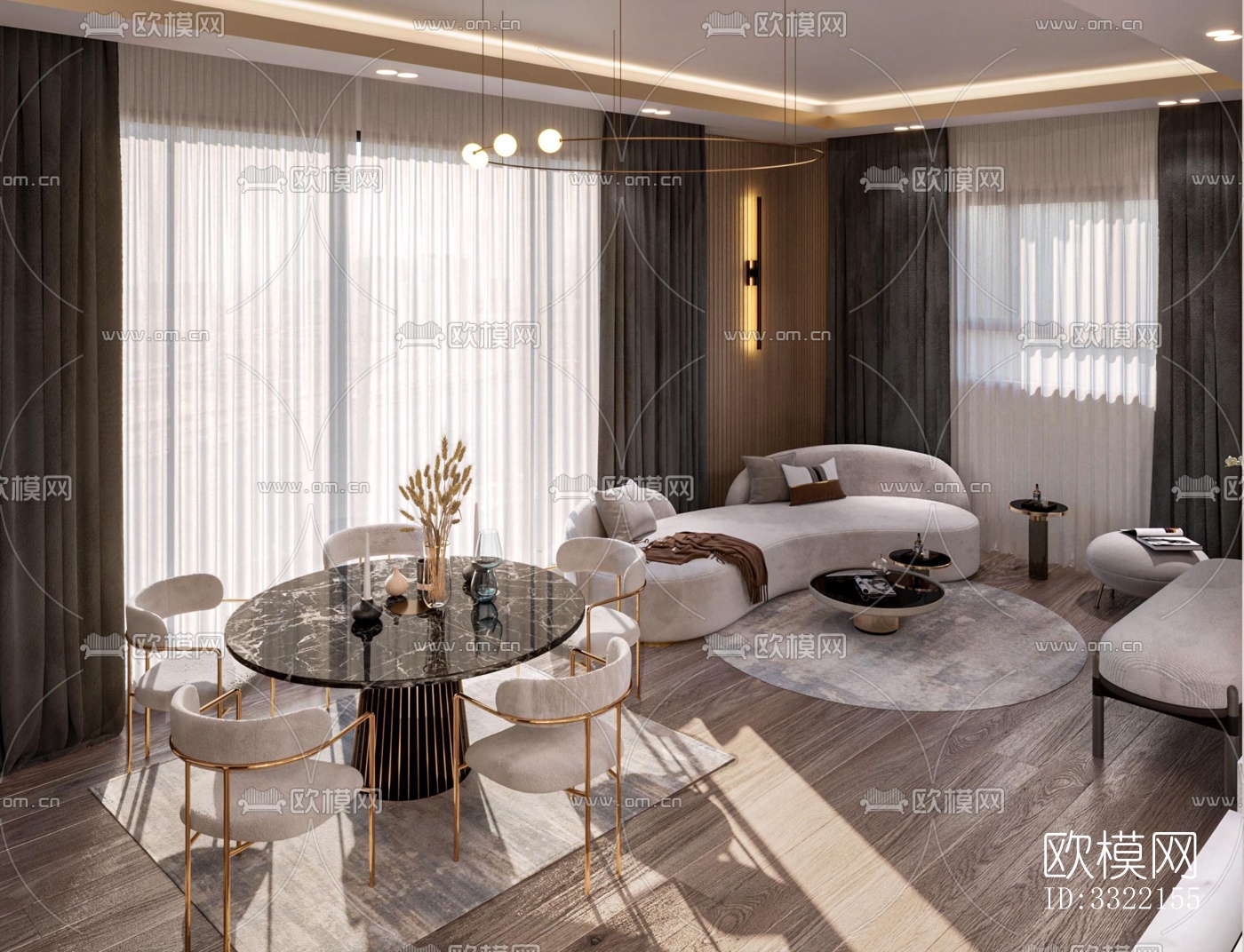 现代客厅效果图下载（渲染图1）